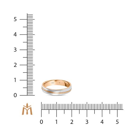 Тройное обручальное кольцо из красного золота 585 пробы R2026-160121-40 - Фото 2