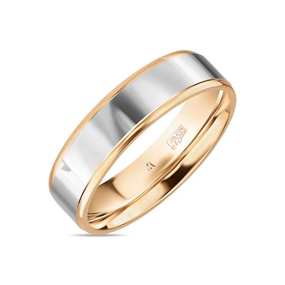 Двойное плоское обручальное кольцо из красного золота R2026-160342-0 - Фото 1