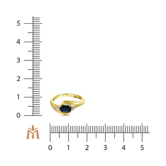 Кольцо с бриллиантами и сапфиром R01-33759-SA - Фото 2