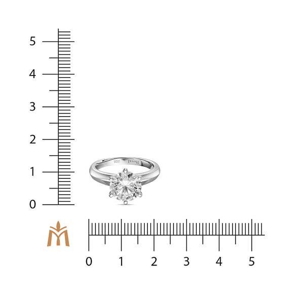 Кольцо с бриллиантом R01-ROYAL147-W-300 - Фото 2
