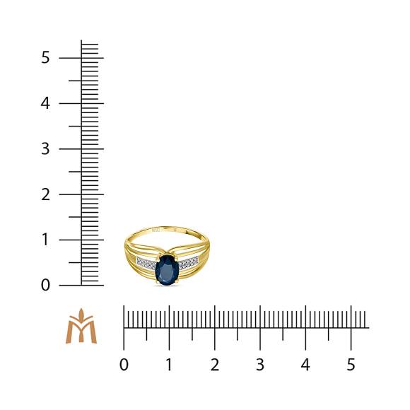 Кольцо с бриллиантами и сапфиром R755-9-57618R002-R17 - Фото 2