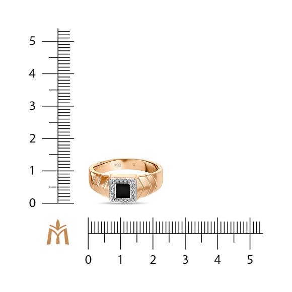 Мужское Кольцо с эмалью и фианитами M2020-97379-1-1-16-4 - Фото 2
