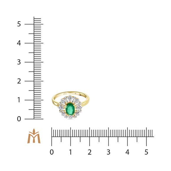 Кольцо с бриллиантами и изумрудом R01-34094-EM - Фото 3