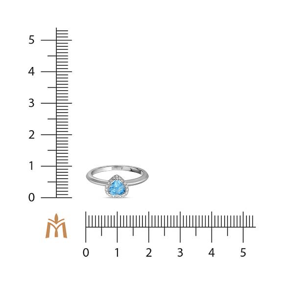 Кольцо с топазом и бриллиантами R01-0368BT - Фото 2