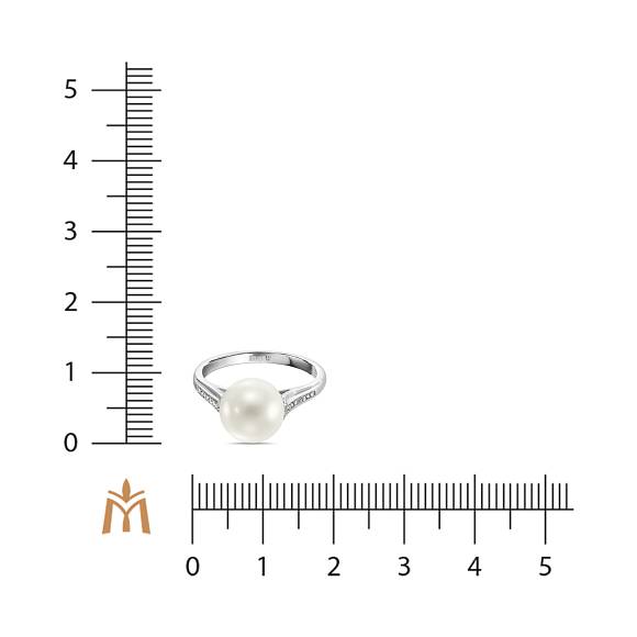 Кольцо с бриллиантами и жемчугом R2018-1982344AP-R17 - Фото 2