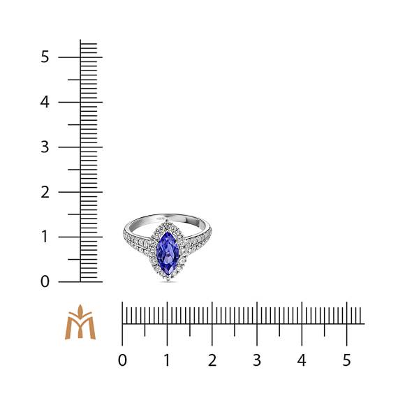 Кольцо с бриллиантами и танзанитом R01-EMP-0209TN - Фото 2