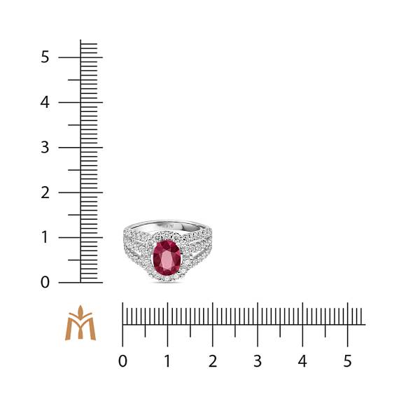 Кольцо с бриллиантами и рубином R01-EX-52693-RU - Фото 2