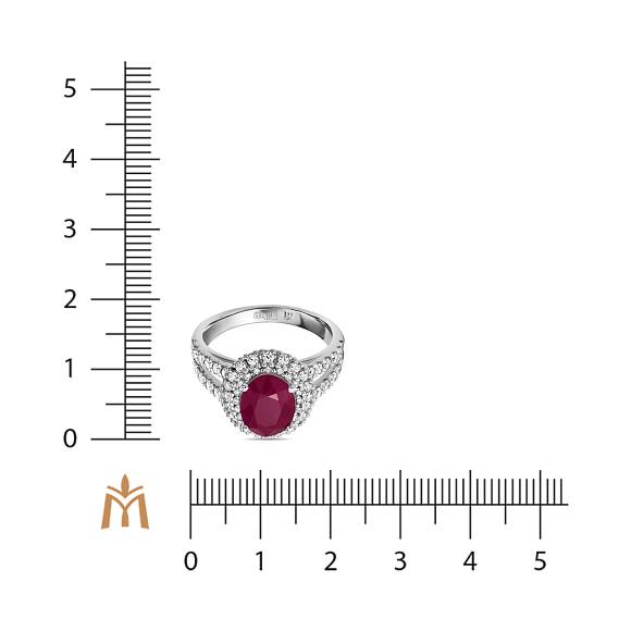 Кольцо с бриллиантами и рубином R01-EX-52690-RU - Фото 3