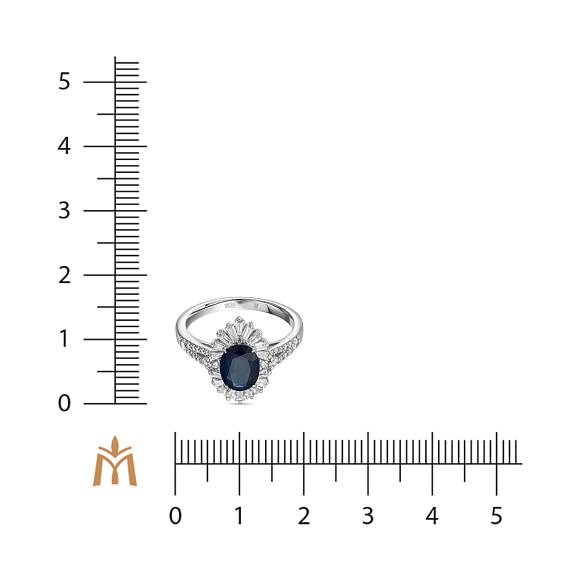 Кольцо с бриллиантами и сапфиром R01-EMP-0240SA - Фото 2