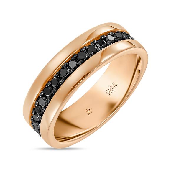 Обручальное кольцо из красного золота с 19 бриллиантами R01-WED-00152-R-B - Фото 1