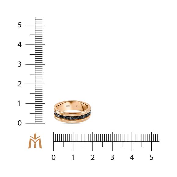 Обручальное кольцо из красного золота с 19 бриллиантами R01-WED-00152-R-B - Фото 2