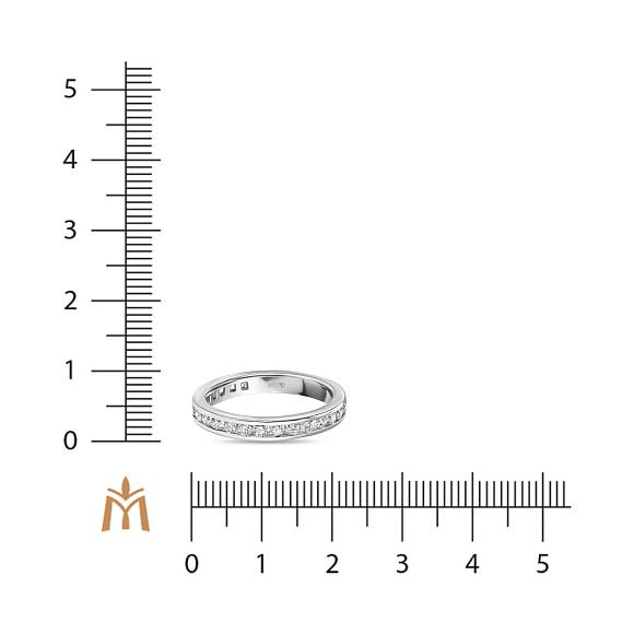 Обручальное кольцо-дорожка из белого золота с 29 бриллиантами R01-35488 - Фото 2