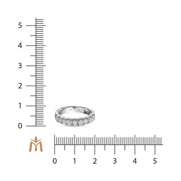 Обручальное кольцо-дорожка из золота с 9 бриллиантами (0,802 карат) R01-35499 - Фото 3