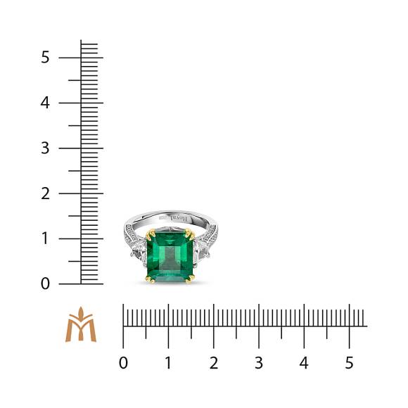Кольцо с бриллиантами и изумрудом R2018-RL040031ADI - Фото 4