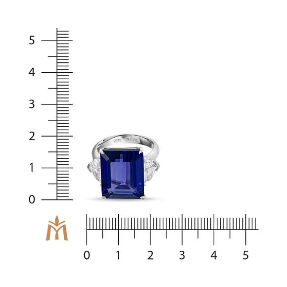 Кольцо с бриллиантами и танзанитом R2022-19081601R - Фото 2