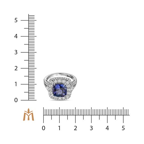 Кольцо с бриллиантами и танзанитом R2022-R92436-10X10A - Фото 3