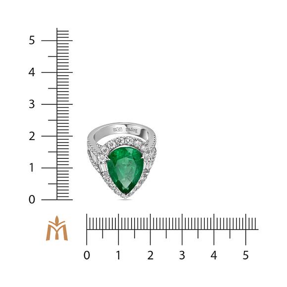 Кольцо с бриллиантами и изумрудом R2022-SA2379R - Фото 2