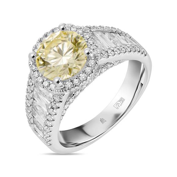 Кольцо из белого золота c бриллиантами - Фото 1
