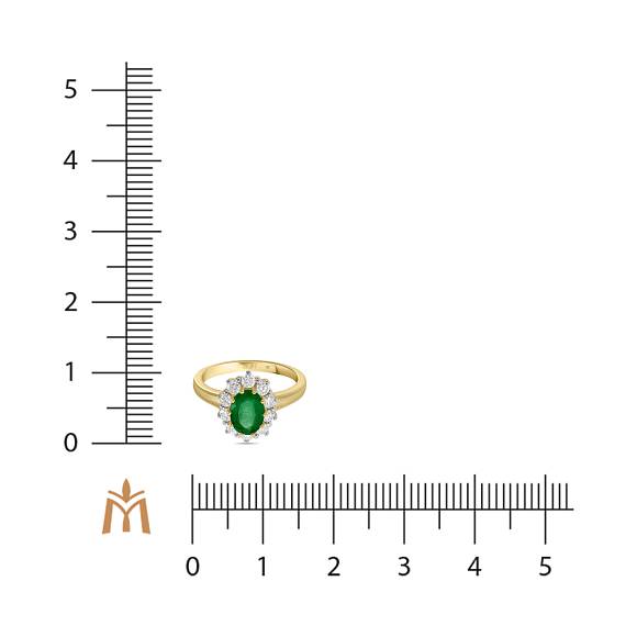 Кольцо с бриллиантами и изумрудом R01-34031-EM - Фото 2