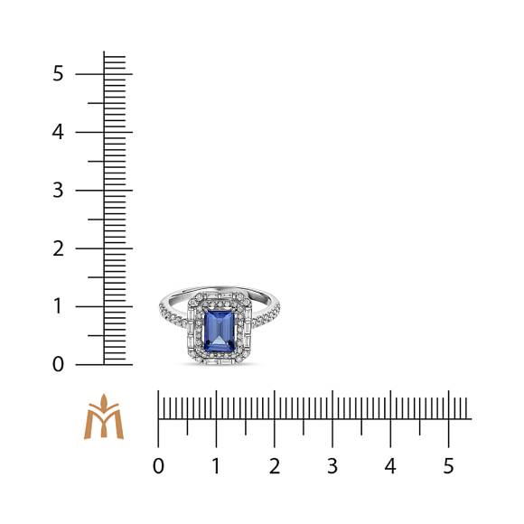 Кольцо с бриллиантами и танзанитом R01-EMP-0450TN - Фото 2