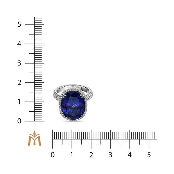 Кольцо с бриллиантами и танзанитом R01-RL-0534TN - Фото 4