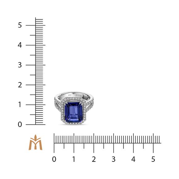 Кольцо с бриллиантами и танзанитом R01-RL-0546TN - Фото 2
