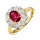 Кольцо с бриллиантами и рубином R01-34094-RU-Y - Фото 1
