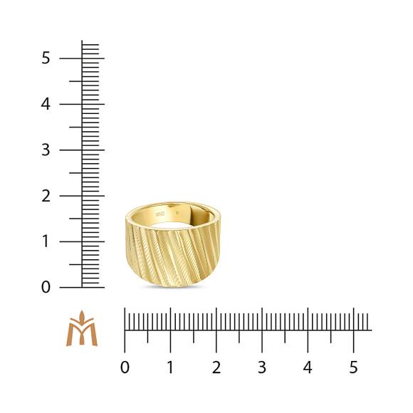 Широкое кольцо из желтого золота с алмазной гранью R2042-AMA-0018 - Фото 2