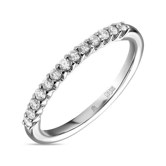 Обручальное кольцо-дорожка из белого золота с 13 бриллиантами R2022-SR6392 - Фото 1