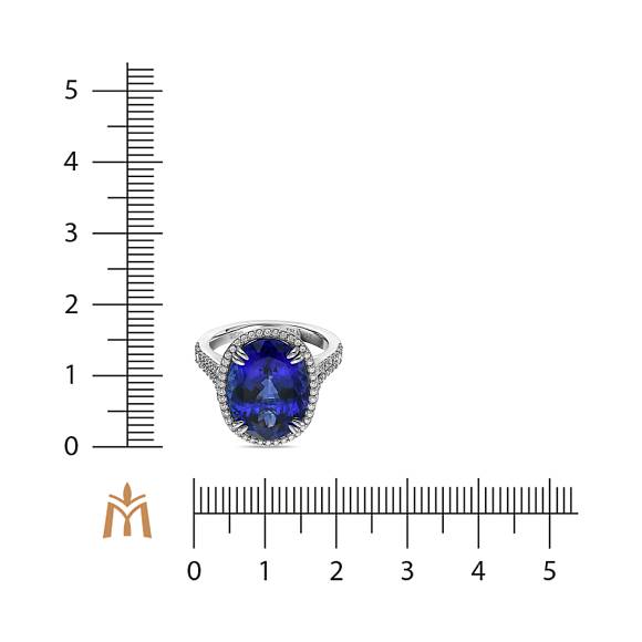 Кольцо с бриллиантами и танзанитом R01-RL-0593TN - Фото 4