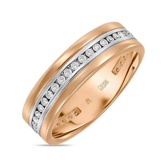 Обручальное кольцо из золота с 37 бриллиантами R01-WED-00132 - Фото 2