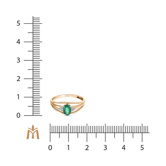 Кольцо с изумрудом и бриллиантами R755-70648R002-R17 - Фото 2