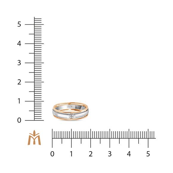 Обручальное кольцо из красного и белого золота с 4 бриллиантами R01-WED-00145 - Фото 2