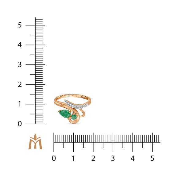 Кольцо с бриллиантами и изумрудами R01-33731-EM - Фото 2