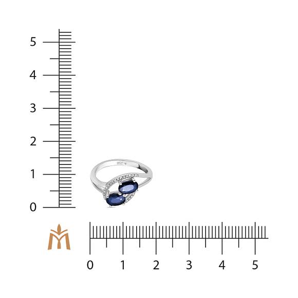 Кольцо с бриллиантами и сапфирами R77-R46705-SA-R17 - Фото 2
