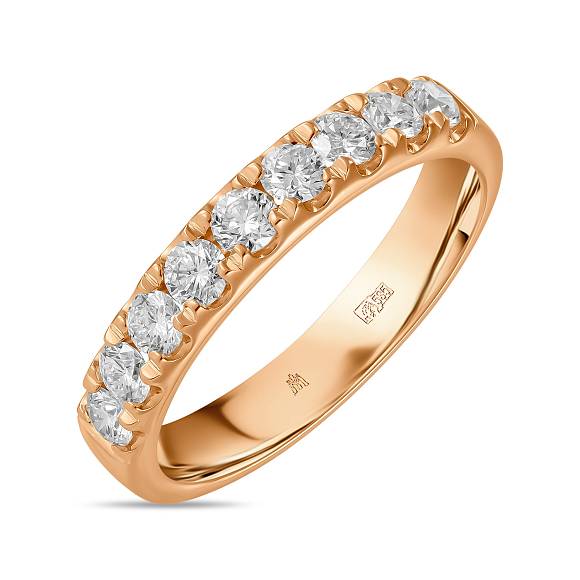 Обручальное кольцо-дорожка из золота с 9 бриллиантами R01-35487 - Фото 2