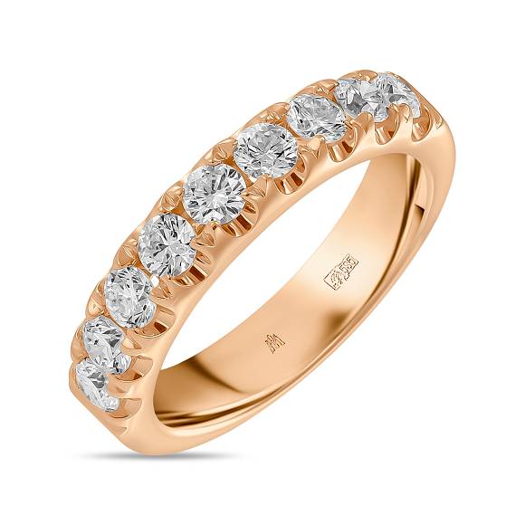 Обручальное кольцо-дорожка из золота с 9 бриллиантами R01-35499 - Фото 2