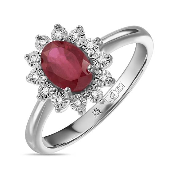 Кольцо с бриллиантами и облагороженным рубином R01-L-35016-RO - Фото 3