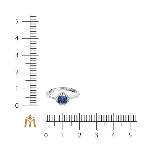 Кольцо с бриллиантами и сапфирами R170-R6166LSP - Фото 2