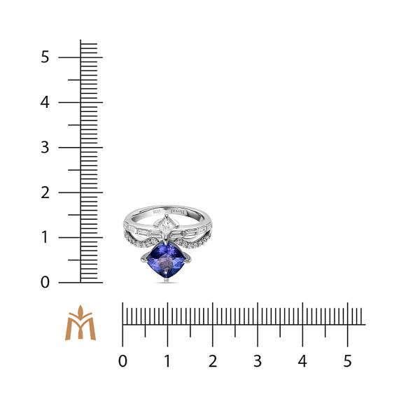 Кольцо с бриллиантами и танзанитом R01-RL-0581TN - Фото 2