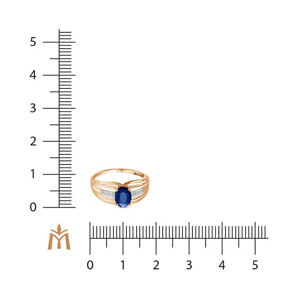Кольцо с бриллиантами и сапфиром R755-57618R003-R17 - Фото 2