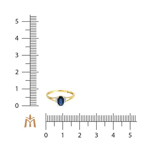 Кольцо с бриллиантами и сапфиром R755-9-57423R001-R17 - Фото 2