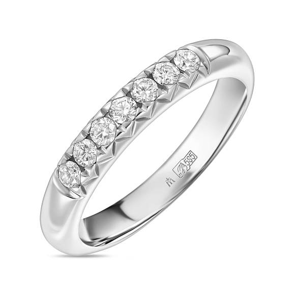 Обручальное кольцо-дорожка из золота с 7 бриллиантами R01-RMS-35677 - Фото 1