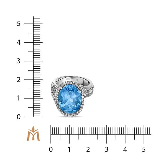 Кольцо с топазом и бриллиантами R01-EMP-0336BT - Фото 2