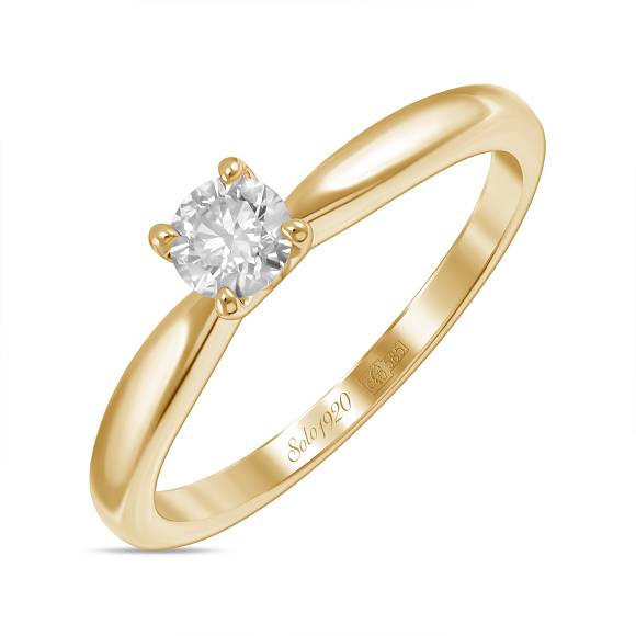 Золотое кольцо с бриллиантом 585 проба R01-SOL35-025-G2 - Фото 4