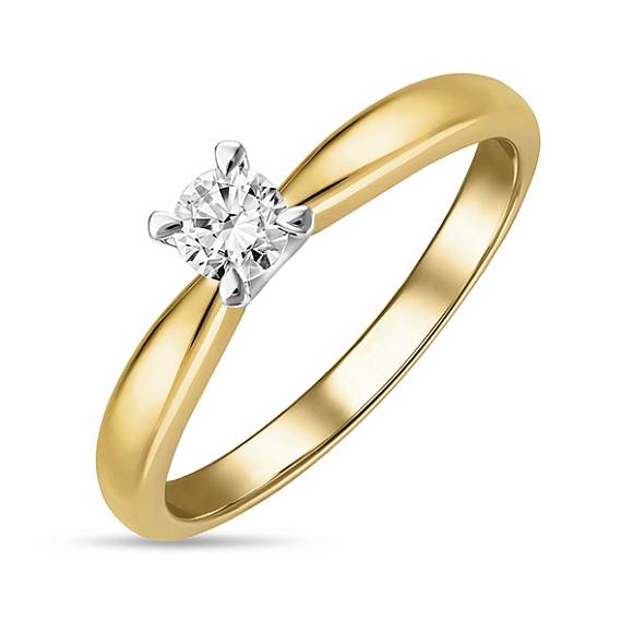 Золотое кольцо с бриллиантом 585 проба R01-SOL35-025-G2 - Фото 5