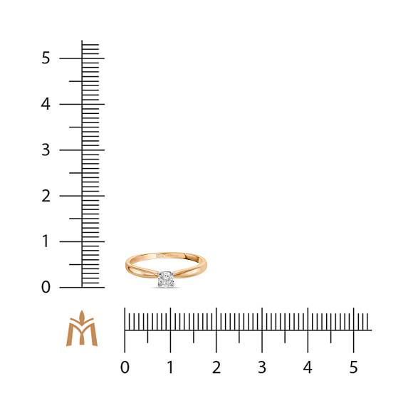 Золотое кольцо с бриллиантом 585 проба R01-SOL35-025-G2 - Фото 6