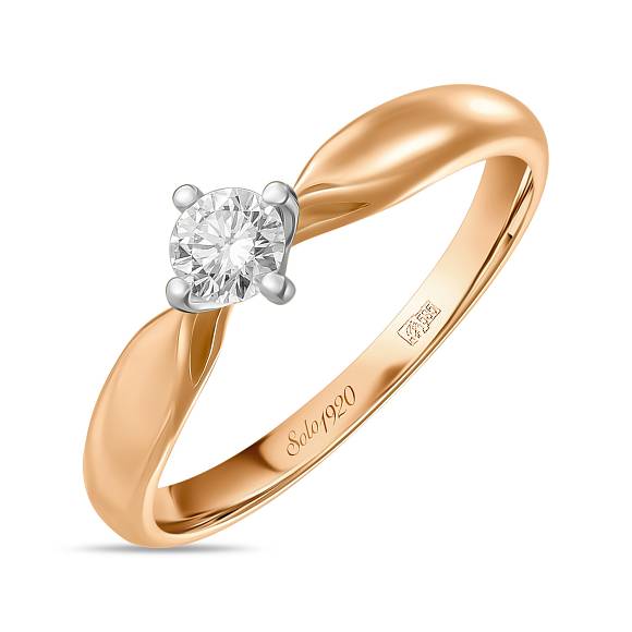 Кольцо из золота с бриллиантом (0,18 карат) R01-SOL53-020-G2 - Фото 2