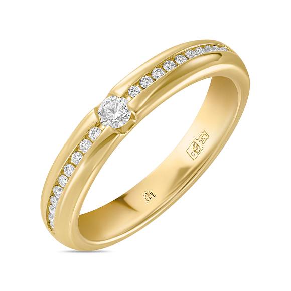 Обручальное золотое кольцо с 21 бриллиантом R01-WED-00029 - Фото 3