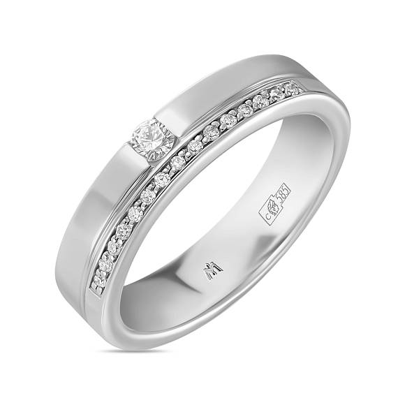 Обручальное кольцо из золота с 16 бриллиантами (0,14 карат) R01-WED-00031 - Фото 2